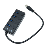Фотография Разветвитель USB (USB HUB 3.0) на 4 порта с кнопками, Model:303, SBHA-7324-B