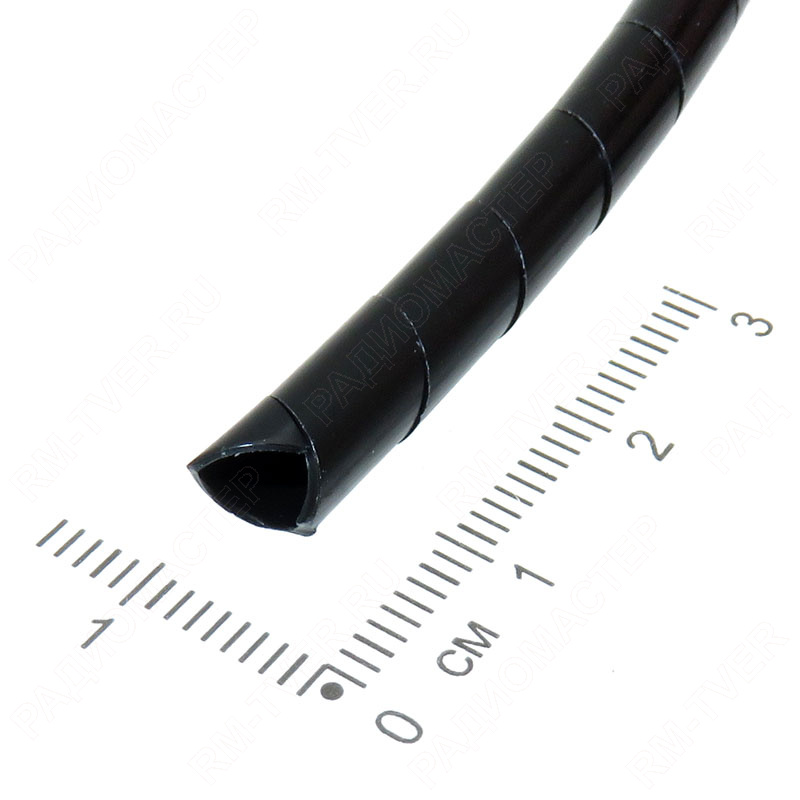 картинка Бандаж кабельный спиральный, диаметр 6 мм, SWB-06 (KS-6) чёрный от магазина "РадиоМастер"