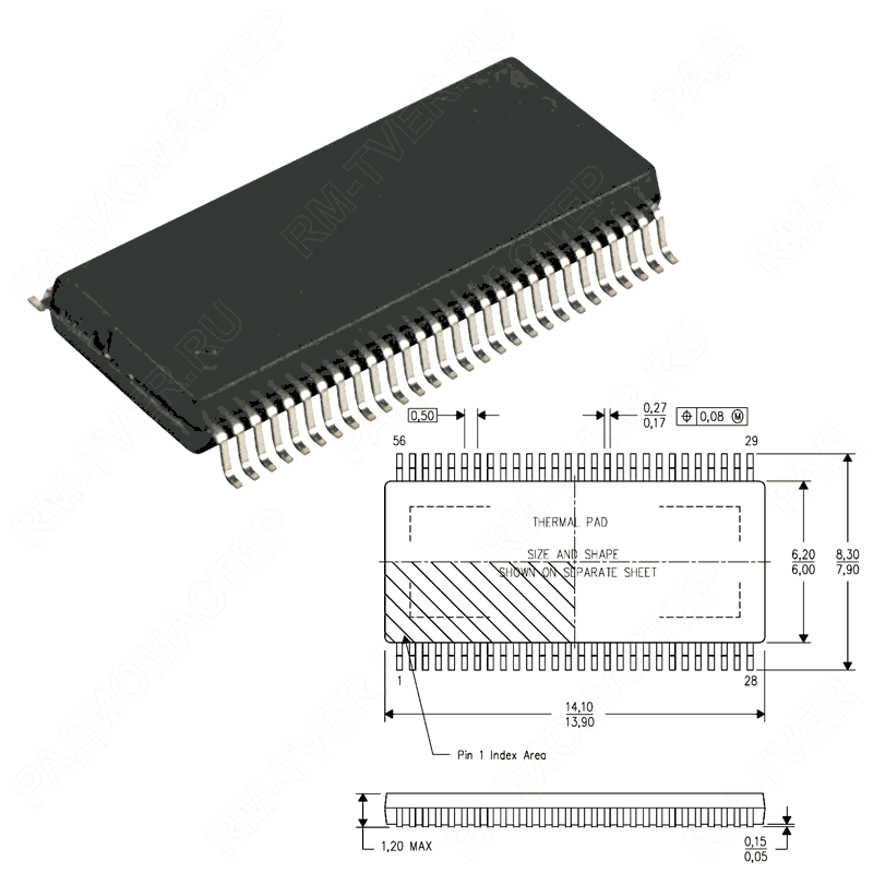 картинка SA56203TW    PDSO-56 (SSOP-56-0,5),   Для CD, Магнитофона от магазина "РадиоМастер"