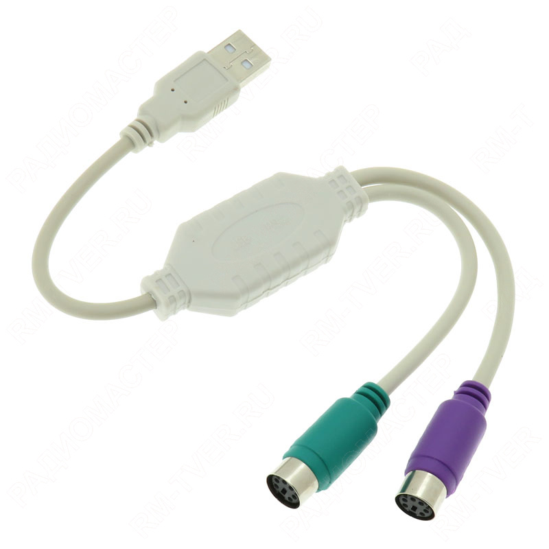 картинка Шнур - переход Штекер USB A - 2 Х Гнезда PS2, PS/2 для мыши и клавиатуры ML-A-040 от магазина "РадиоМастер"