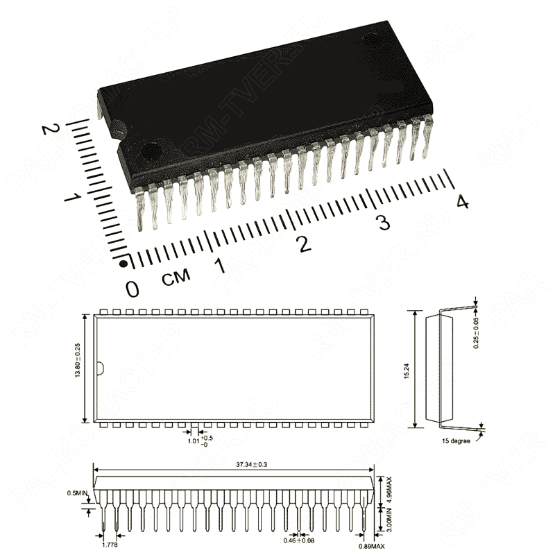 картинка M34300-012SP    SDIP-42,   TV - процессор от магазина "РадиоМастер"