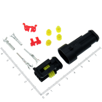 Фотография Разъёмы герметичные Штекер+Гнездо, 2pin, DJ7021-1,5 (АВТО), без проводов 10-0002 (94891)