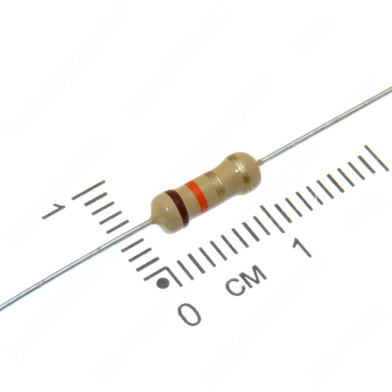 картинка Резистор  43 Ом, 0,5 Вт, 5%, C1-4, CF, углеродистый от магазина "РадиоМастер"