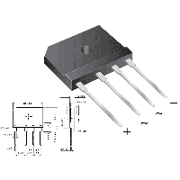 Фотография D10XB60    GBJ (GSIB-5S),   Мост, Vrrm(Vz)=600V, If(Izm)=10A, Vf=1,1V