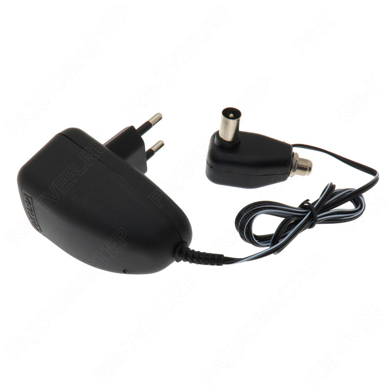 картинка Блок питания 12V 0,1A (для TV антенны) с F-разъёмом Сигнал, стабилизированный  от магазина "РадиоМастер"