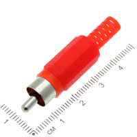 Фотография RCA Штекер "Красный", пластик, шнур, 1-200 RD