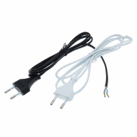 Фотография Шнур сетевой 220V, ШВВП 2x0.75мм2, без разъёма, 1,5м, Volsten