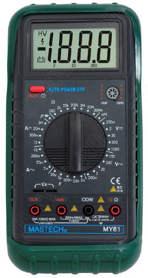 картинка Мультиметр Mastech MY61 (V, Ом, 10A, ~10A, C, Diode tes) от магазина "РадиоМастер"