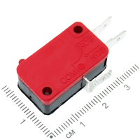 Фотография Микропереключатель 28х10мм с кнопкой OMRON V-15-1C25 (3 ноги) 38-0014, U=250V, I=15A, ON без фиксаци
