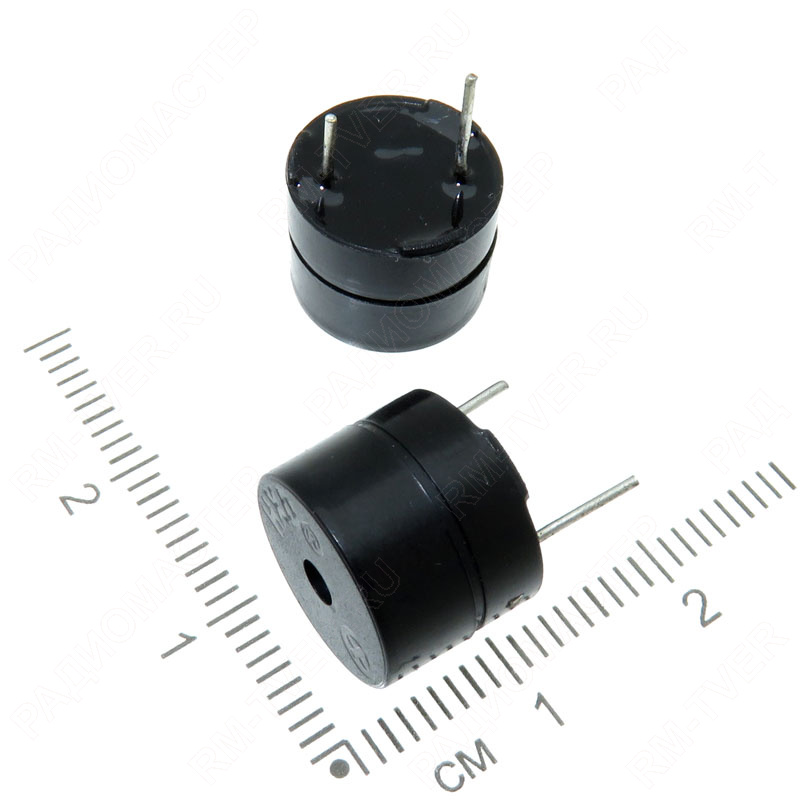 картинка Излучатель звука (Пищалка) Ø12 мм,  5 V, с генератором от магазина "РадиоМастер"