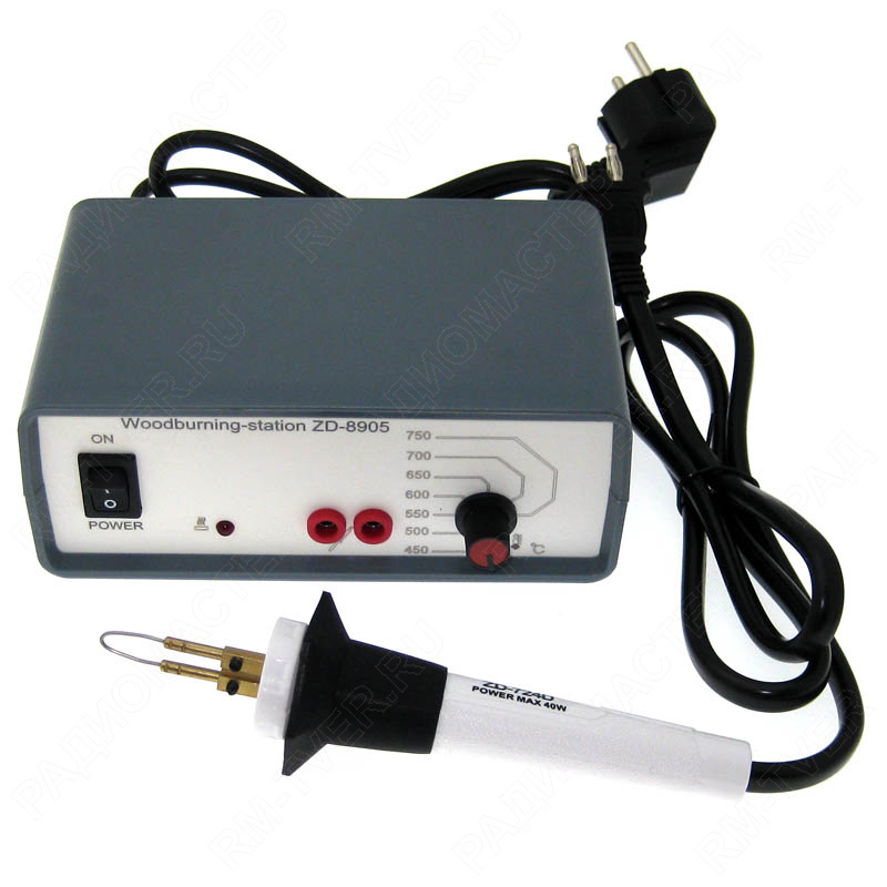 картинка Прибор для выжигания ZD-8905 с функцией термоконтроля 220V/40W  от магазина "РадиоМастер"