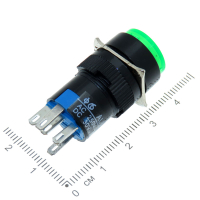Фотография Кнопка Диам.=16мм AL6Y-M (5 ног), 32-0042, U=12-24V, I=3A, (На замыкание + На размыкание) без фиксац