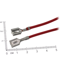 Фотография Клемма плоская (гнездо 6,3мм) белая с проводом 1,50 кв.мм. 7727