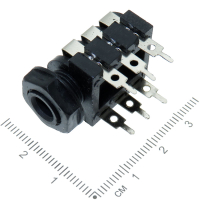 Фотография Аудио 6,35мм Гнездо, (паук), пластик, плата-панель, стерео 1-173