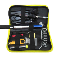 Фотография Набор для пайки 3911/908 EVA (паяльник 80Вт, подставка, припой, пинцет, 5 жал, плунжер и др.)