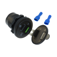 Фотография АЗУ врезное 1хUSB QS 3.0, 1-TYPE-C+PD, с вольтметром, 20-0070
