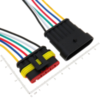 Фотография Разъёмы герметичные Штекер+Гнездо, 6pin, DJ7061-1,5 (АВТО), 12-0006 с проводами