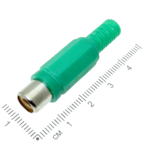 Фотография RCA Гнездо, пластик, шнур зелёный 1-201 GR