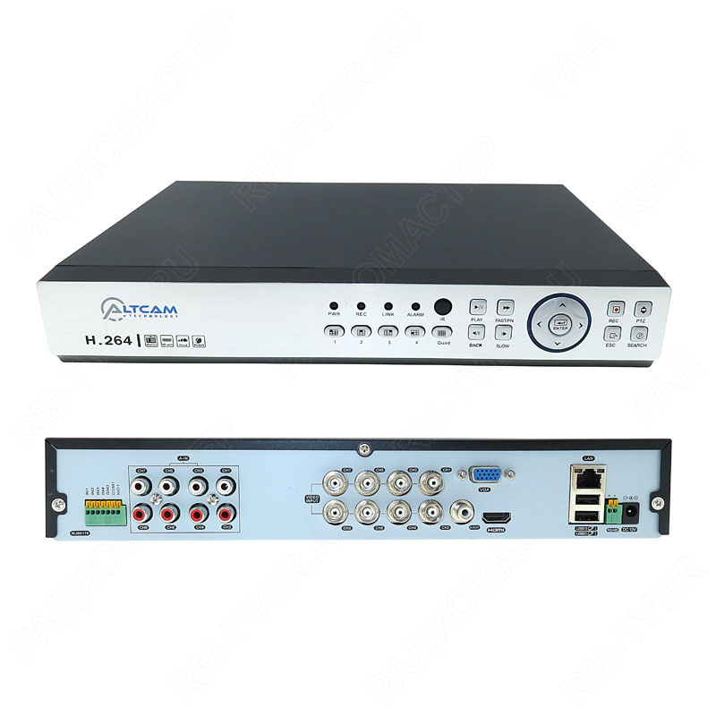 картинка Видеорег. AltCam DVR852, AHD 5Mp + 4Mp + 960H + IP, 8 вид.+8 звук, до 20Tb (-) от магазина "РадиоМастер"