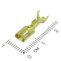 Фотография Клемма плоская (гнездо 4,8мм) латунь под провод 0,5-1,0 мм.кв., с замком, 1644