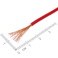 Фотография Провод монтажный 1х1,0мм2 ПуГВ (ПВ-3) красный, ККЗ (Калужский кабельный завод)