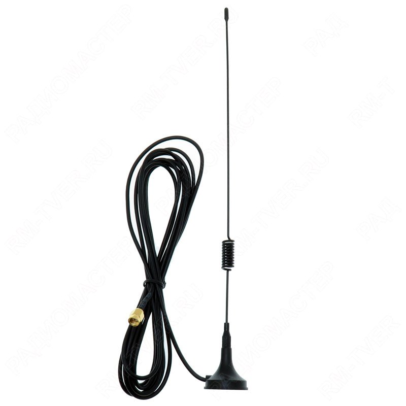 картинка Антенна GSM/GPRS штырь 26см 7-8dB 900-1800МГц магнит (штекер SMA, кабель 3 метра) JCXP от магазина "РадиоМастер"