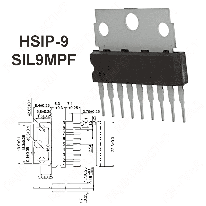картинка TDA1010A    HSIP-9 (SIL9MPF),   УНЧ, Audio Power IC от магазина "РадиоМастер"