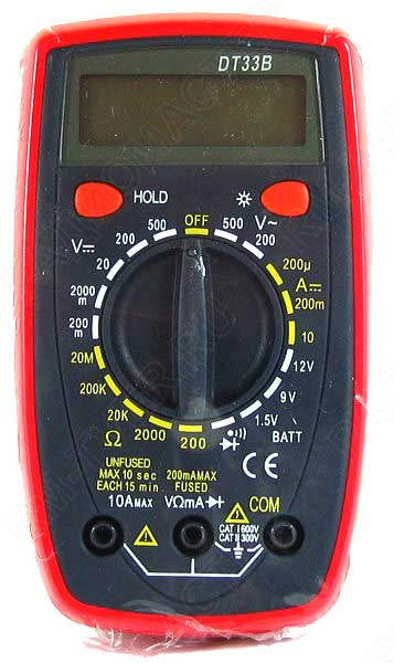 картинка Мультиметр DT-33B (V ,Ом, 10A, Batt, Diode test) с подсветкой от магазина "РадиоМастер"