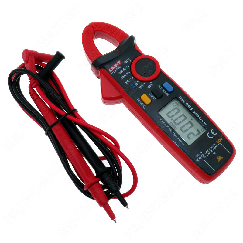 картинка Клещи токоизм. Uni-T UT210E  V, 100A, ~100A, Ом, Diode test, Конд., подсветка от магазина "РадиоМастер"