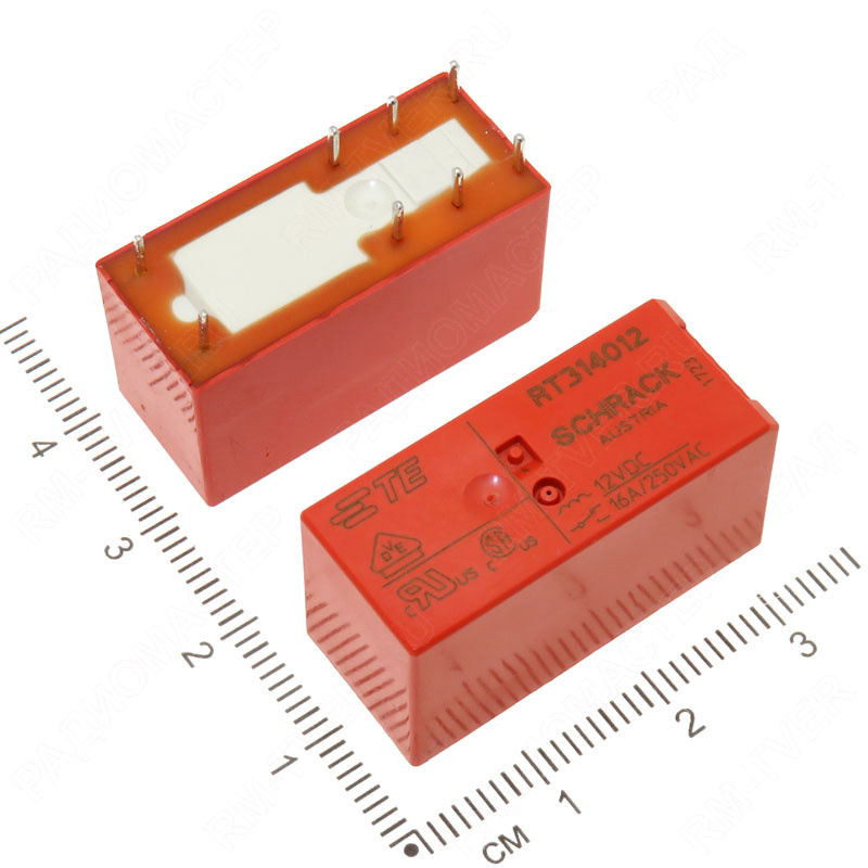картинка Реле  24VDC RT314024, SCHRACK, 16A 250V (Контактный набор: 1 перекл., 2+6 ног) AUSTRIA от магазина "РадиоМастер"