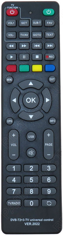 картинка Пульт ДУ универсальный для TV приставок HUAYU DVB-T2+3-TV ver.2022г.  от магазина "РадиоМастер"