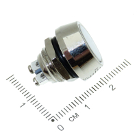 Фотография Кнопка Диам.=12мм (2 ноги) PBS-28B-2-D12 антивандал. (плоская), ON без фиксации - OFF (на замыкание)