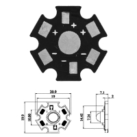 Фотография Радиатор для светодиодов 1W, 3W, 5W (звезда)