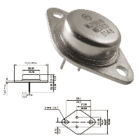 Фотография 11016G    TO-3 (TO-204),   NPN+Дарлингтон, Vceo=120V, Ic=30A, hfe=1 000.., Ft=4MHz, Pd=200W