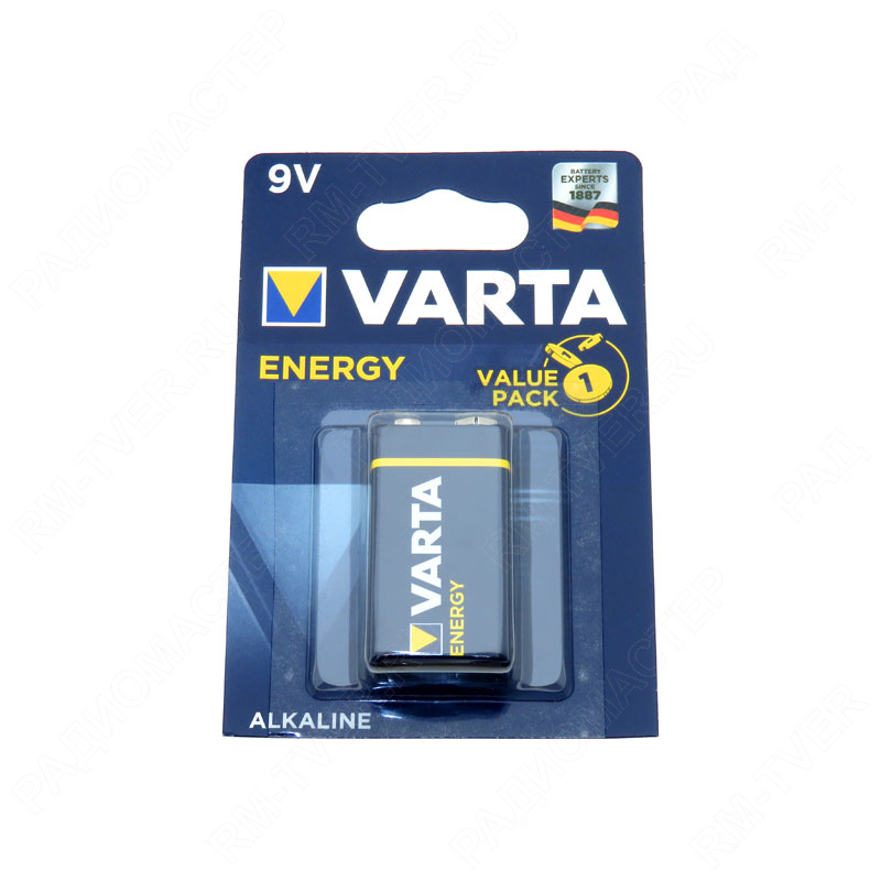 картинка Элемент питания 6LR61 "крона" Alkaline VARTA ENERGY, LONGLIFE от магазина "РадиоМастер"