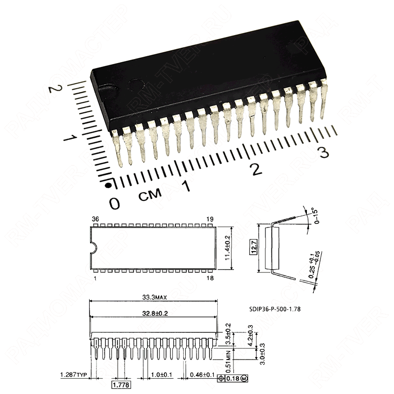 картинка M50195P    SDIP-36,   Звуковая - процессор от магазина "РадиоМастер"