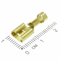 Фотография Клемма плоская (гнездо 6,3мм) латунь под пров. от 1,5 до 2,5 мм.кв DKC 2B02L 