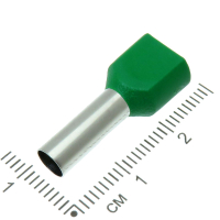Фотография Наконечник штыревой втулочный изолированный (НШВИ F-14мм) 2х6мм2 (TE-6014) зелёный 100 шт. (-)