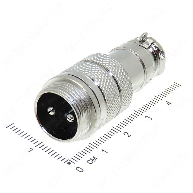 картинка Штекер на кабель GX16M-2C (2 pin), MIC от магазина "РадиоМастер"