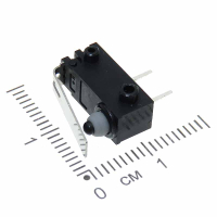 Фотография Микропереключатель 15х6мм с пластиной IP65, 2 ноги, 304B-150P02C2U 38-0105, U=12V, I=3A, ON - ON без