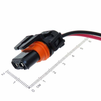 Фотография Разъём герметичный HB3 2pin автолампы HB3, 12-0034, штекер пластик с проводом 0,75 мм.кв.