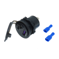 Фотография АЗУ врезное 1xUSB QS3.0, 1xTYPE-C PD с выключателем и вольтметром GH-DS135/CR1035