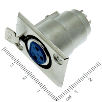 Фотография XLR Гнездо (с отверстиями), металл, панель 1-531