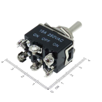 Фотография Тумблер-рычаг 30х18мм KN3C-203 (6 ног), U=250V, I=15A, ON - OFF - ON