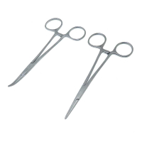 Фотография Зажим медицинский 150 мм прямой/изогнутый