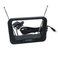 Фотография Антенна комнатная ДМВ+МВ СИГНАЛ SAI-119 с усилитилем 24-28 db, питание 12В, кабель 3м.