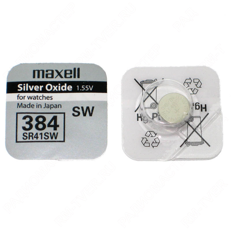 картинка Элемент питания G03, G3, SR41, 392, 384 серебряно-цинковый RENATA, MAXELL от магазина "РадиоМастер"