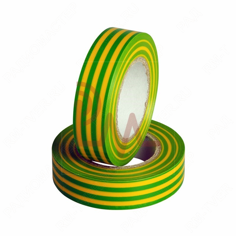 картинка Изолента 19 мм х 25 м жёлто-зелёная Rexant от магазина "РадиоМастер"