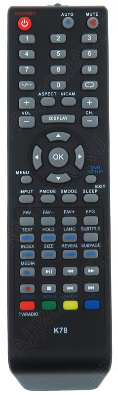 картинка Пульт ДУ Shivaki K78 LCD TV+DVD от магазина "РадиоМастер"