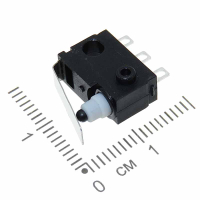 Фотография Микропереключатель 13х8мм с пластиной IP65, 3 ноги, G306-150S08AAU 38-0106, U=12V, I=3A, ON - ON без